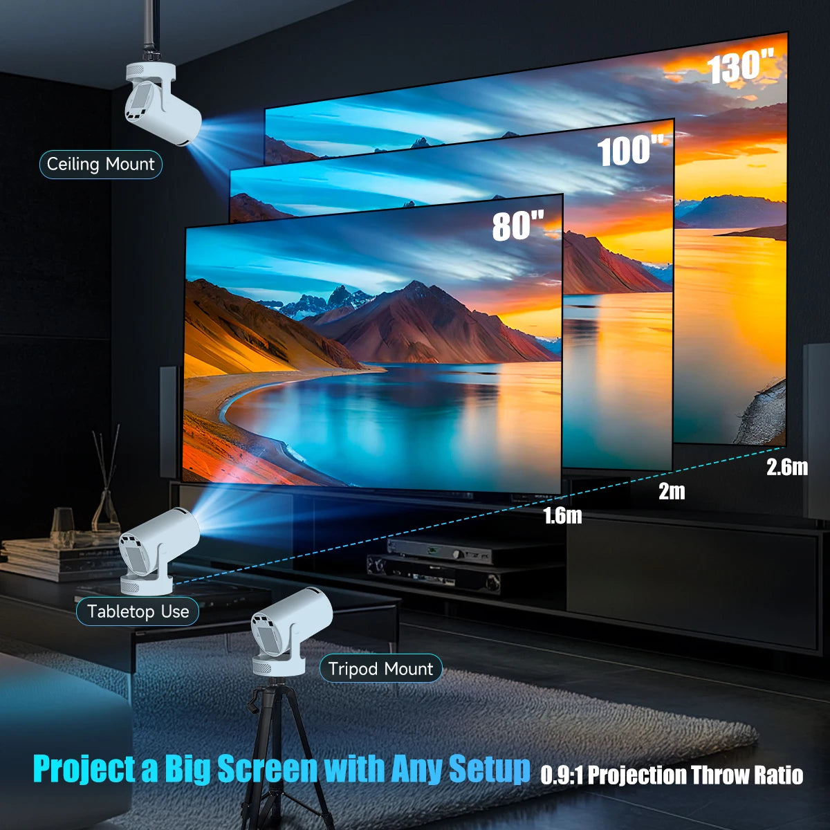 Magcubic HY300 Pro+ Mini Projector – 4K Support, WiFi6, Android 11, Portable Home Cinema