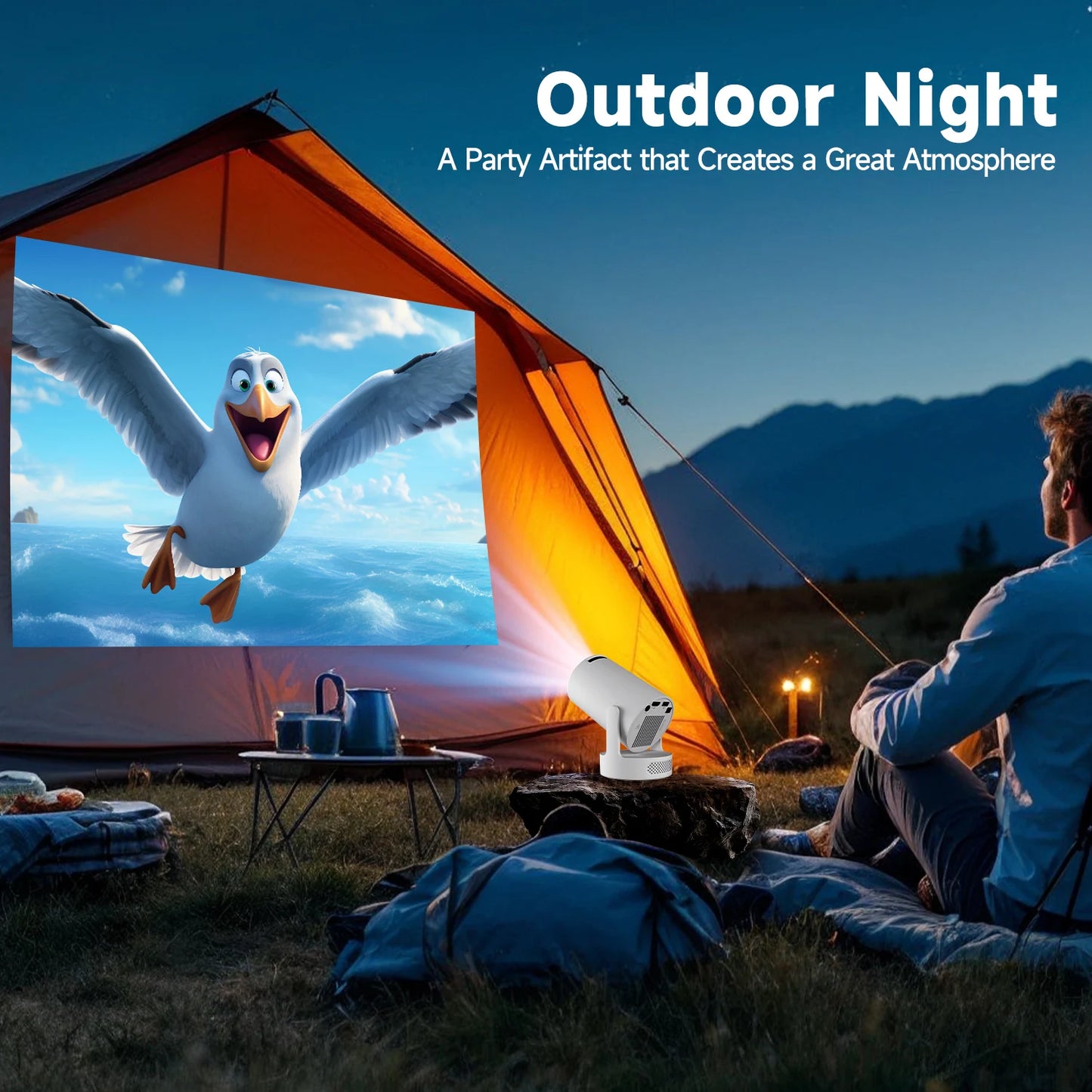 Magcubic HY300 Pro+ Mini Projector – 4K Support, WiFi6, Android 11, Portable Home Cinema
