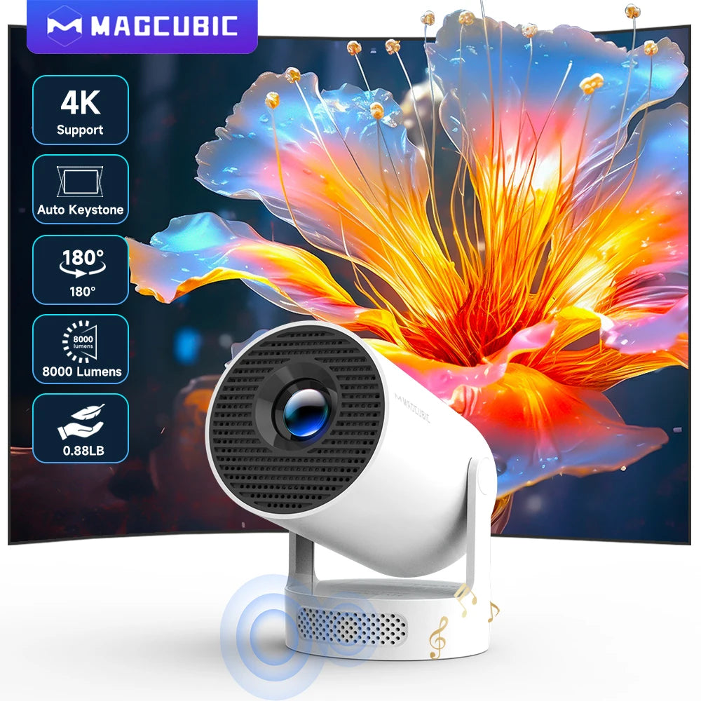 Magcubic HY300 Pro+ Mini Projector – 4K Support, WiFi6, Android 11, Portable Home Cinema