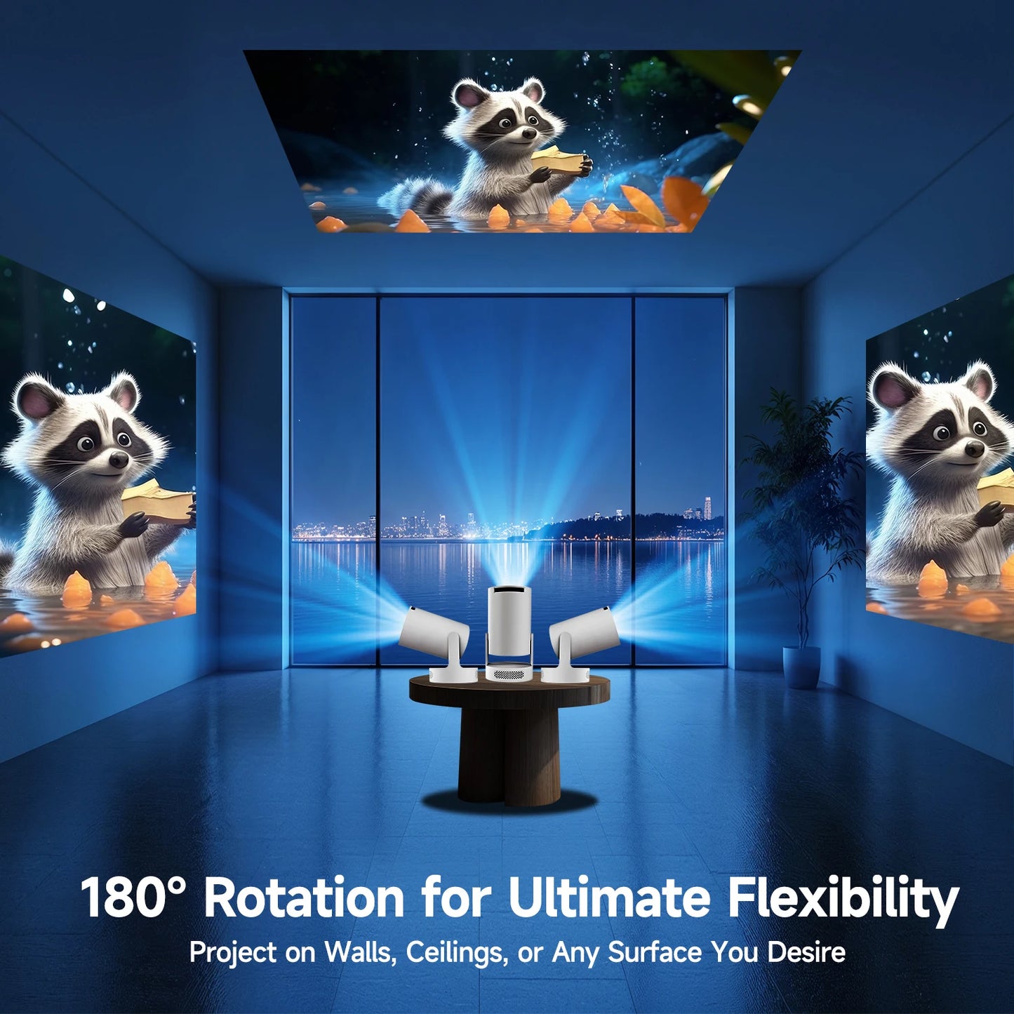 Magcubic HY300 Pro+ Mini Projector – 4K Support, WiFi6, Android 11, Portable Home Cinema